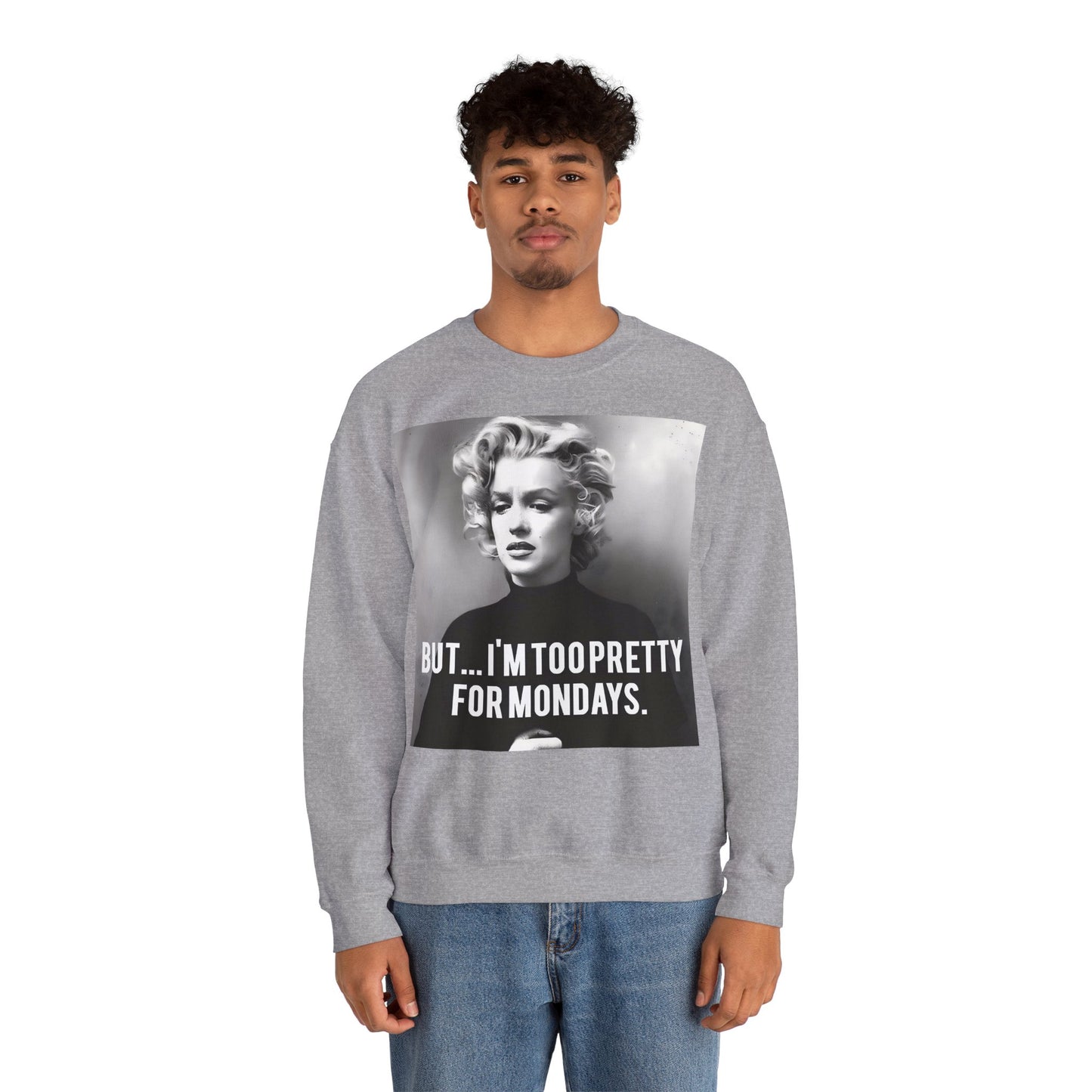 Sweatshirt – Sweatshirt – Too Pretty for Mondays – Retro Statement Pullover | True Insights Design mit Humor