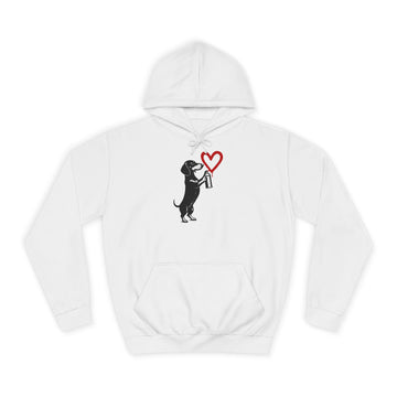 Dackel mit Sprühdose Hoodie – Street-Art-Graffiti-Motiv mit Herz