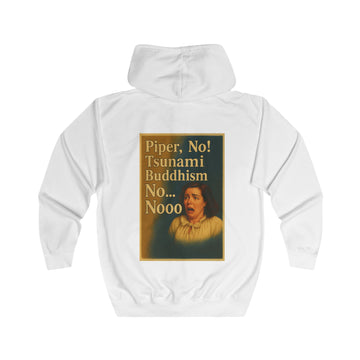 Piper, No! Tsunami. Buddhism. Zip-Hoodie – Dramamotief in retrostijl