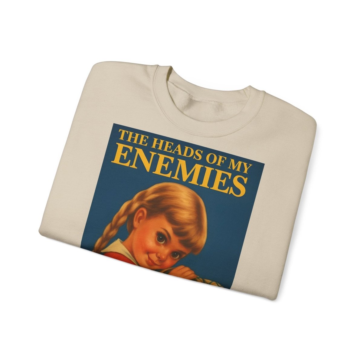 Sweatshirt – Sweatshirt „The Heads of My Enemies“ – Subversive Kunst zum Anziehen | True Insights Design mit Humor