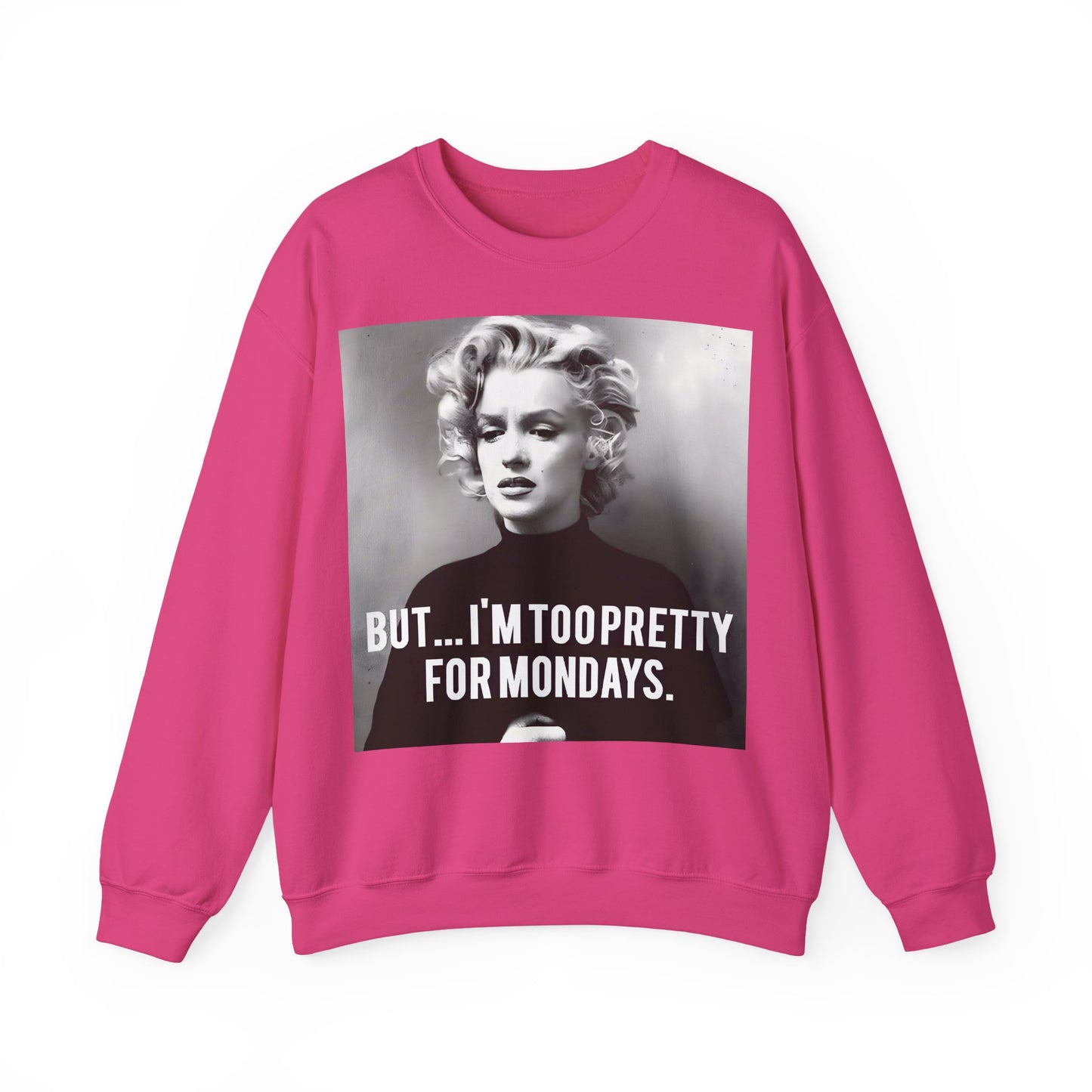 Sweatshirt – Sweatshirt – Too Pretty for Mondays – Retro Statement Pullover | True Insights Design mit Humor