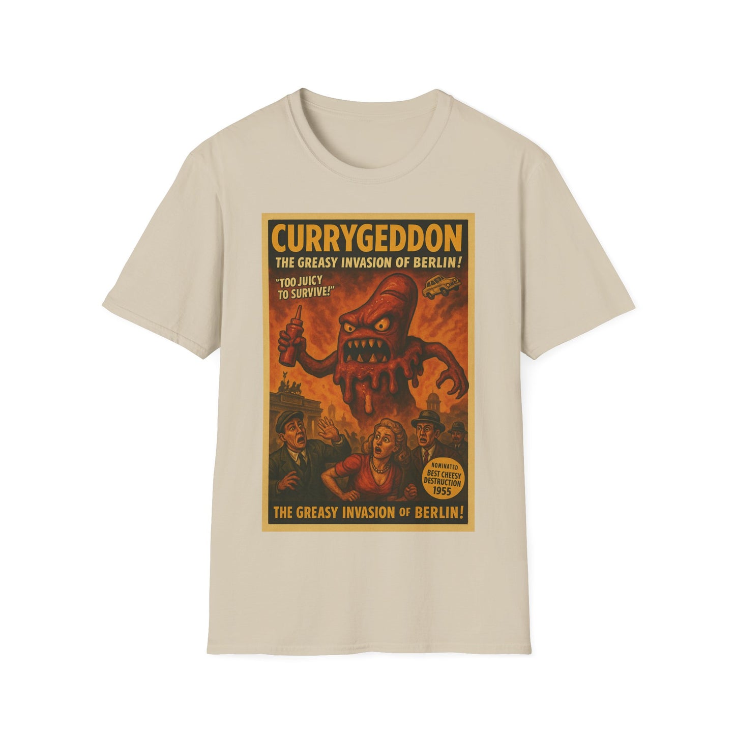 Vintage Motiv – CurryGeddon T-Shirt - Retro Horror Design | True Insights Design mit Humor