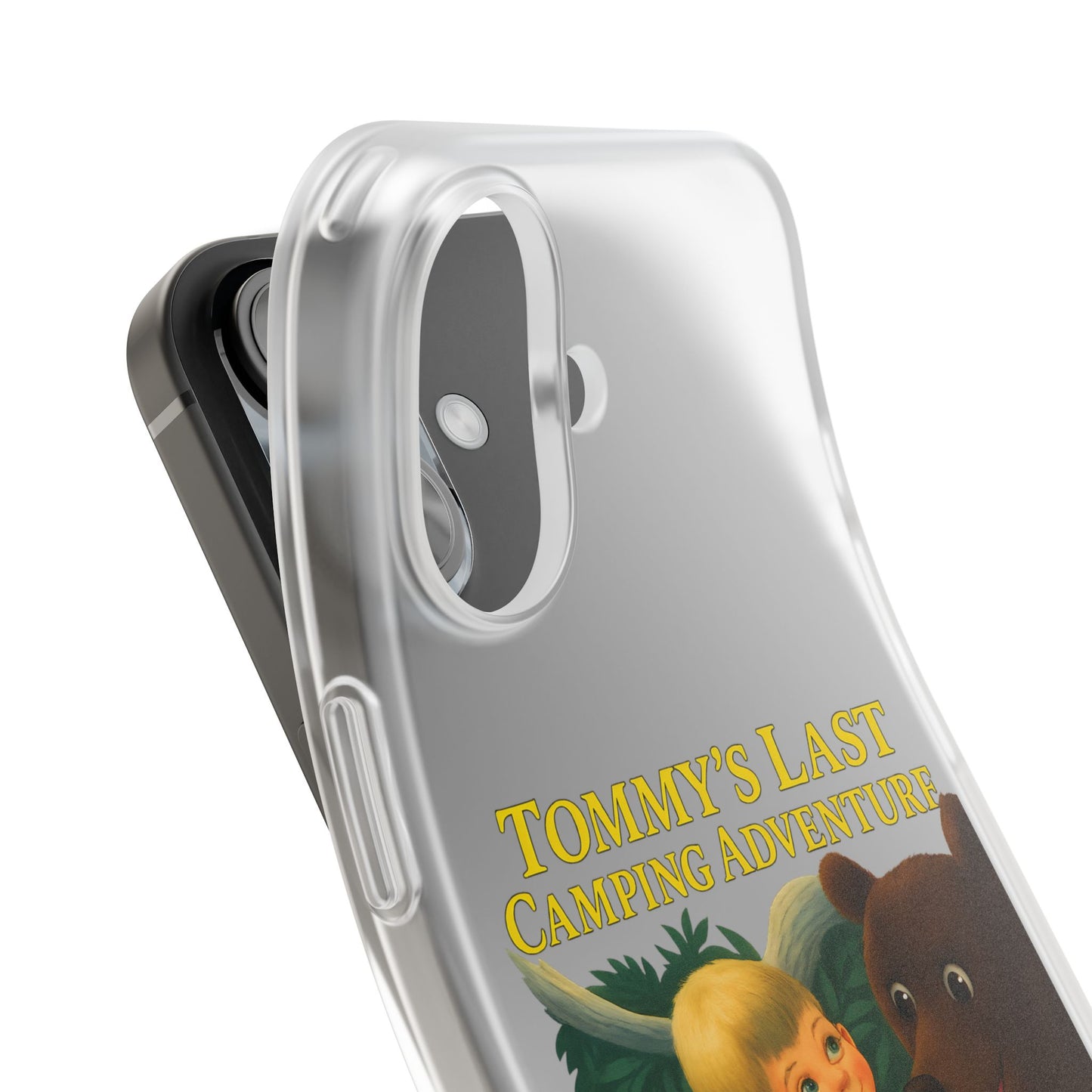 Tommy’s Last Camping Adventure Handyhülle – Schwarzer Humor trifft Retro-Kinderbuch-Look-Phone Case-True Insights