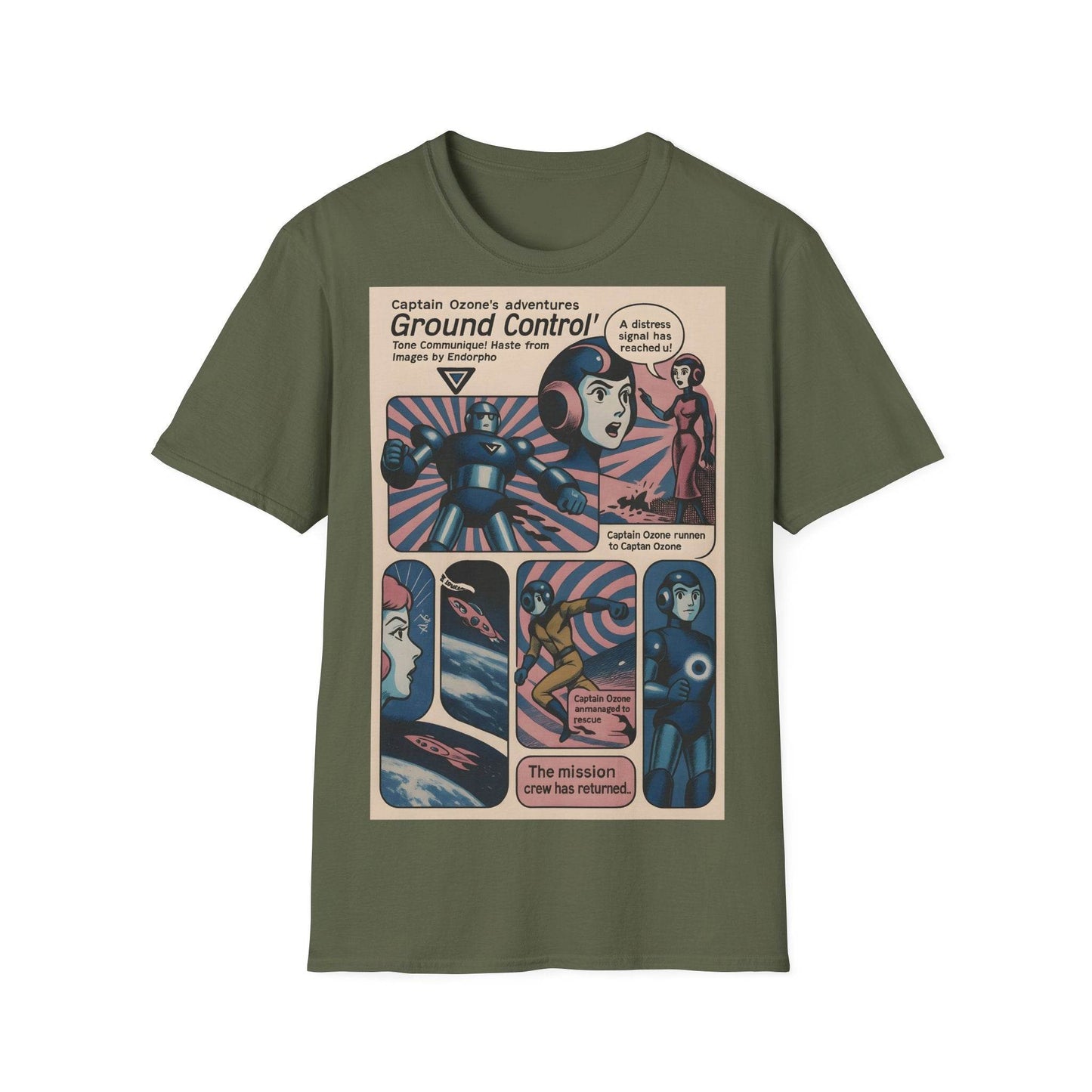 Captain Ozone T-Shirt – Retro Sci-Fi Comic Design | Ground Control Edition – Freches Satire-Design für mutige Statements | True Insights
