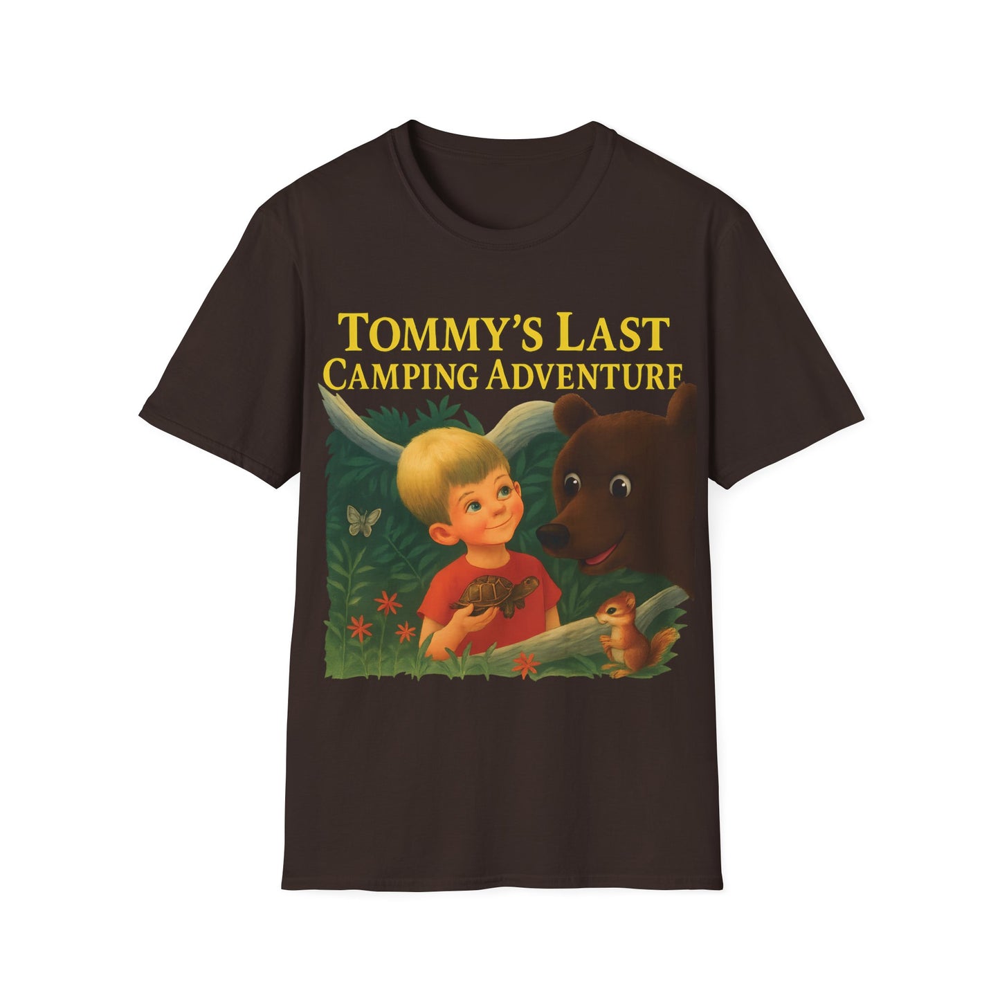 Tommy’s Last Camping Adventure – süß trifft seltsam. – Freches Satire-Design für mutige Statements | True Insights