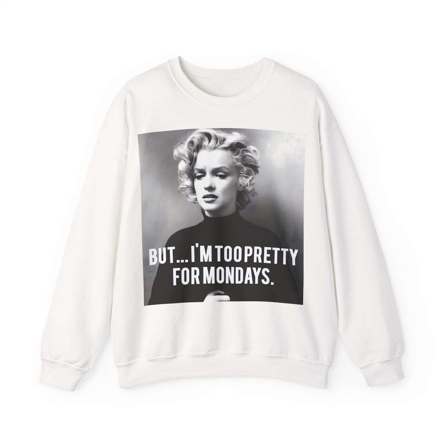 Sweatshirt – Sweatshirt – Too Pretty for Mondays – Retro Statement Pullover | True Insights Design mit Humor