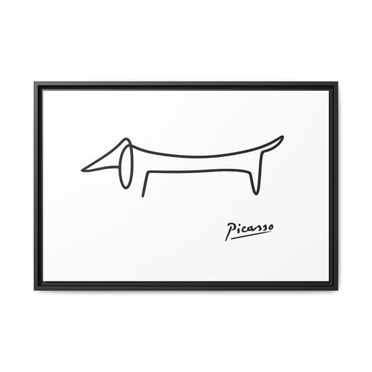Picasso-Dackel Line-Art Leinwand | Minimalistisches Wandbild | Modernes Hunde-Kunstwerk
