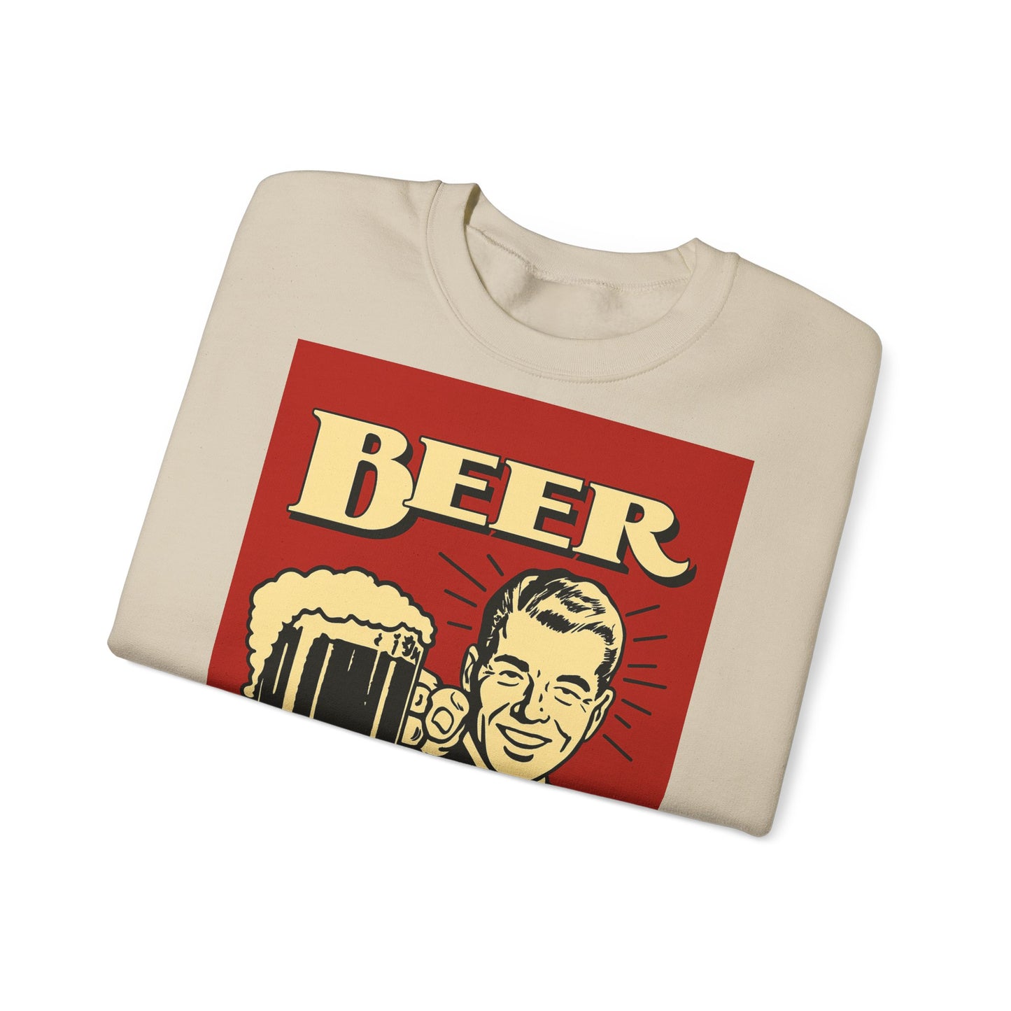 Beer Sweatshirt – Schwarzer Humor im Retro-Werbestil – Freches Satire-Design für mutige Statements | True Insights