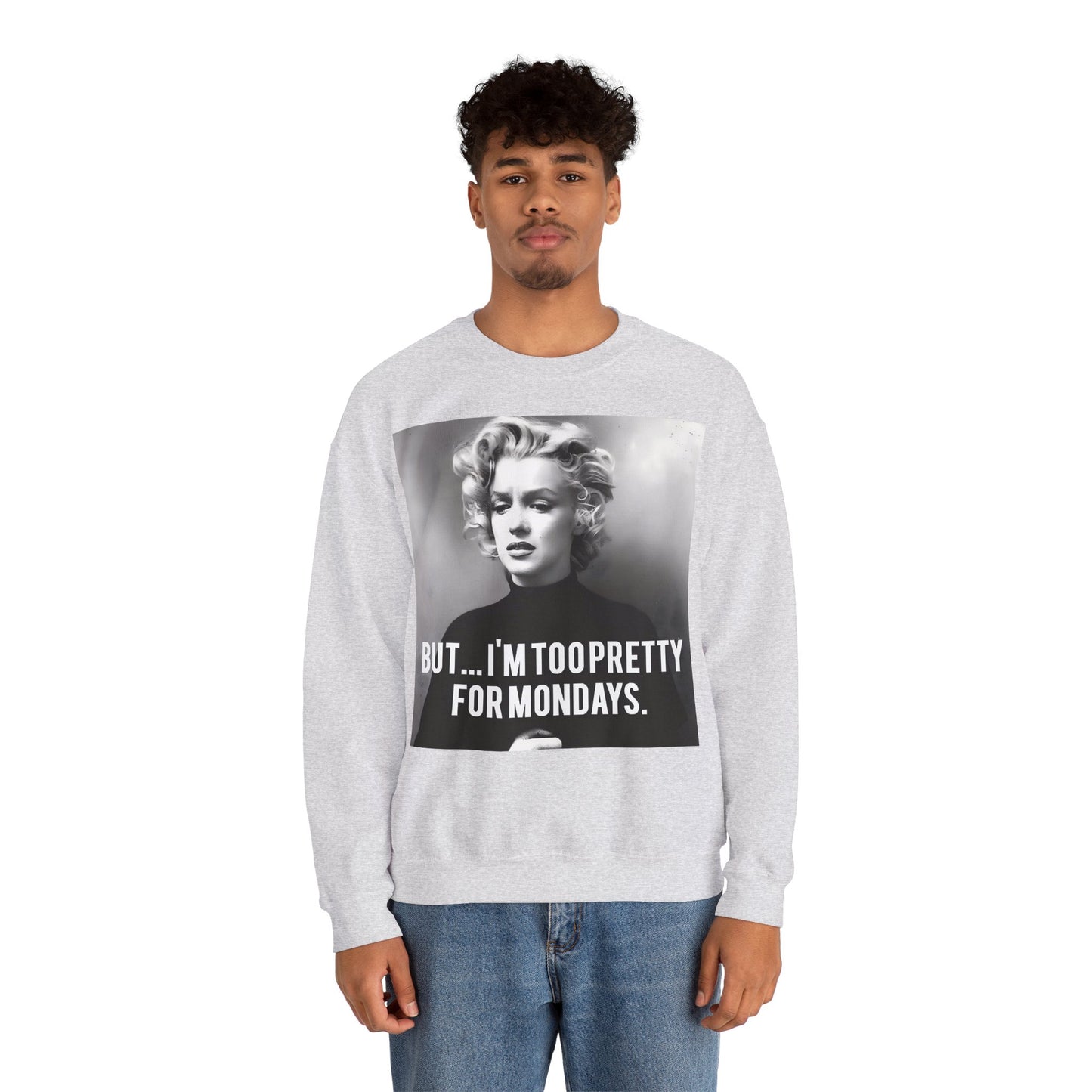 Sweatshirt – Sweatshirt – Too Pretty for Mondays – Retro Statement Pullover | True Insights Design mit Humor