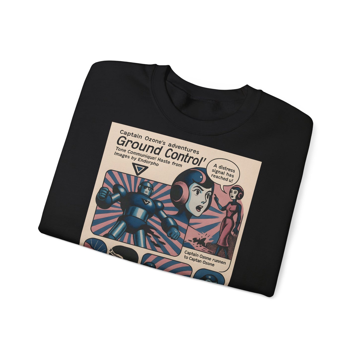 Sweatshirt – Retro Space Comic Sweatshirt – Captain Ozone „Ground Control“ Edition | True Insights Design mit Humor