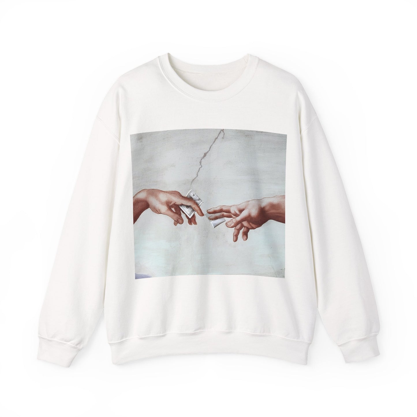 Sweatshirt – The Deal Sweatshirt – Satirische Kunst trifft Streetwear | Michelangelo Meme Design | True Insights Design mit Humor