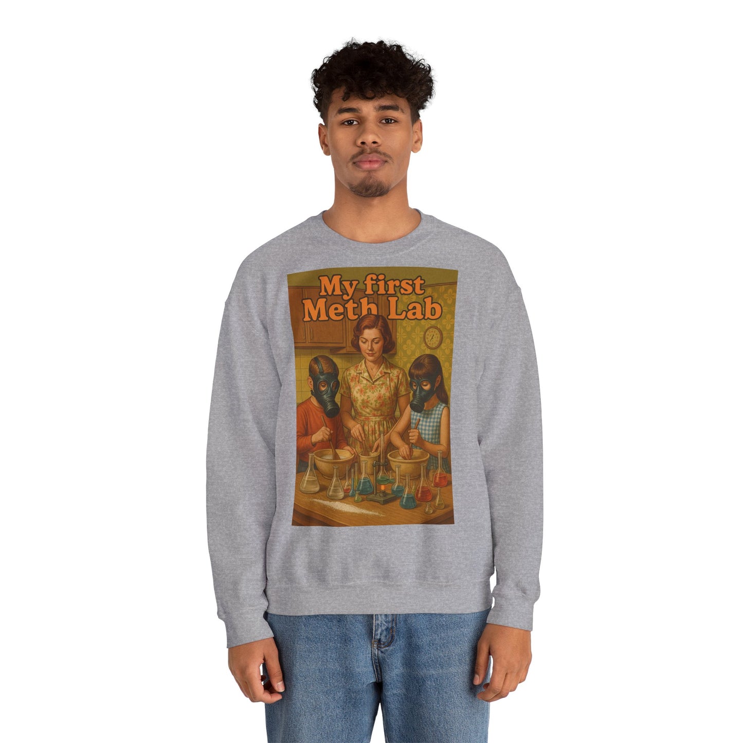 Sweatshirt – „My First Meth Lab“ Sweatshirt – Schwarzer Humor im Retro-Stil | True Insights Design mit Humor