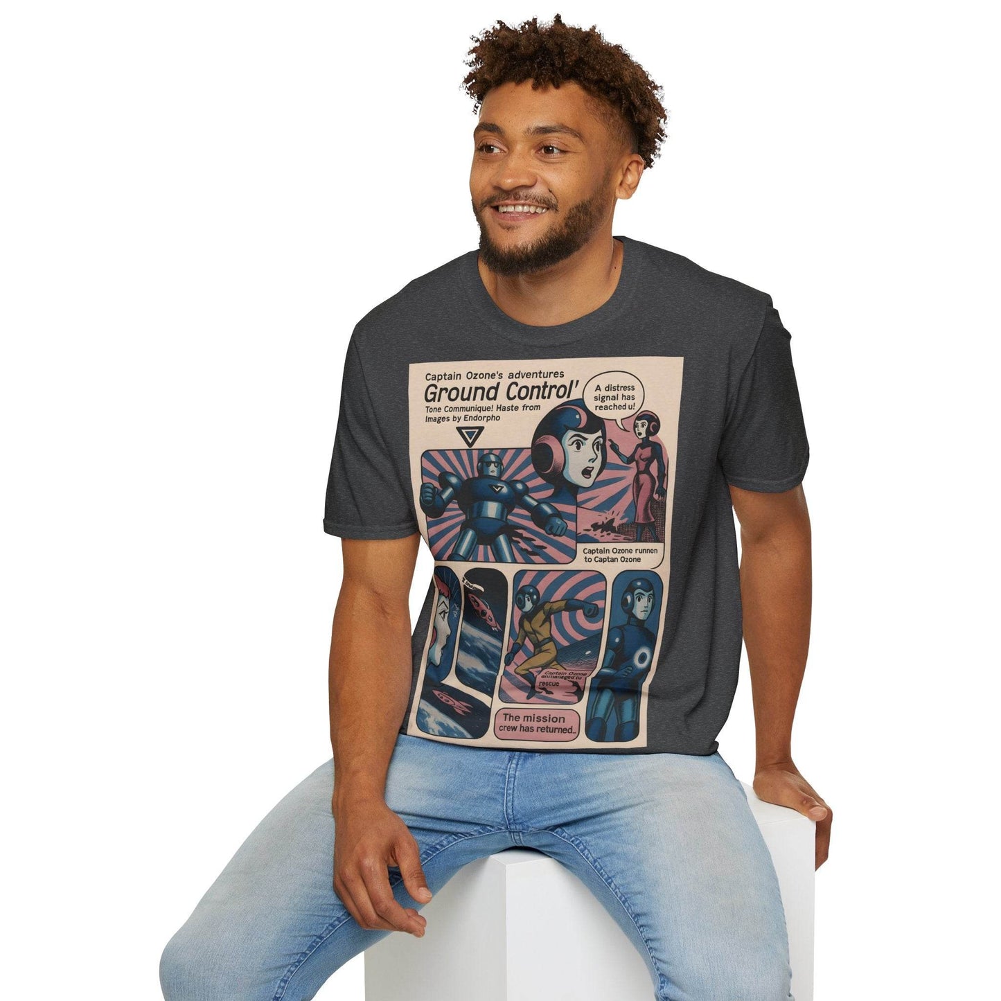 Captain Ozone T-Shirt – Retro Sci-Fi Comic Design | Ground Control Edition – Freches Satire-Design für mutige Statements | True Insights