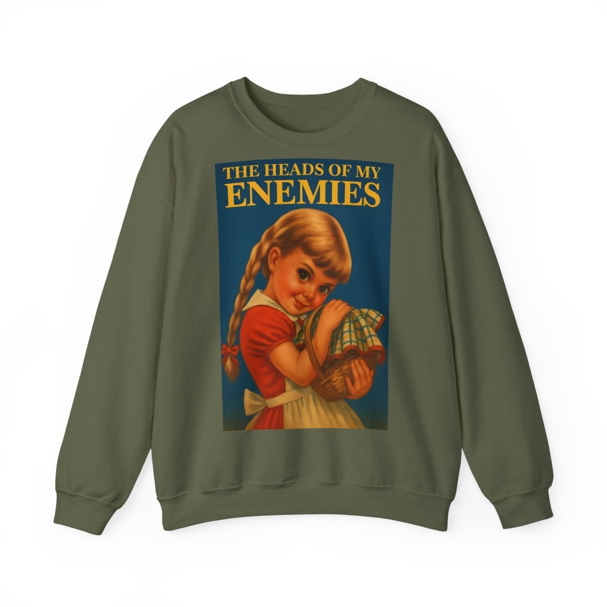 Sweatshirt – Sweatshirt „The Heads of My Enemies“ – Subversive Kunst zum Anziehen | True Insights Design mit Humor