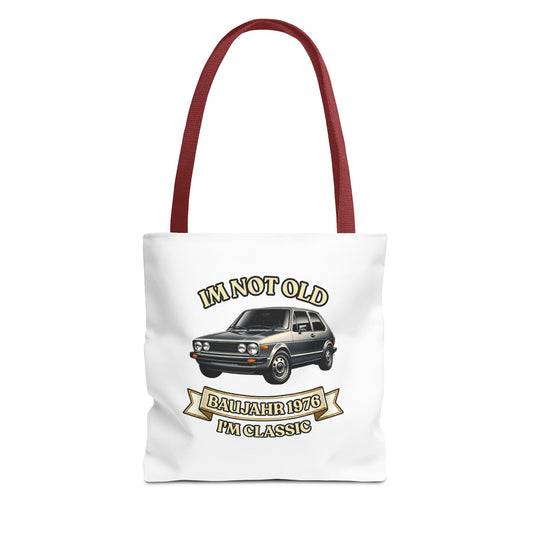 Tote Bag Baujahr 1976 - I'm Not Old I'm Classic - Oldtimer Stoffbeutel zum 50. Geburtstag, Geschenk für Autofans