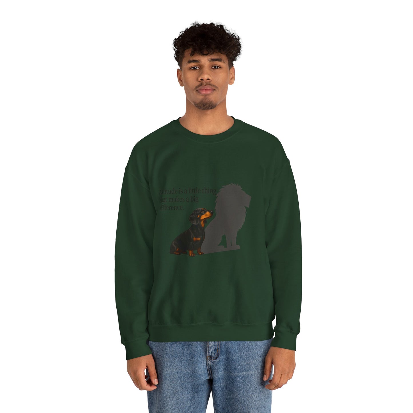 Inspirierendes Sweatshirt – Dackel mit Löwenschatten „Attitude“ – Lustiges Sweatshirt | True Insights – Bild 41