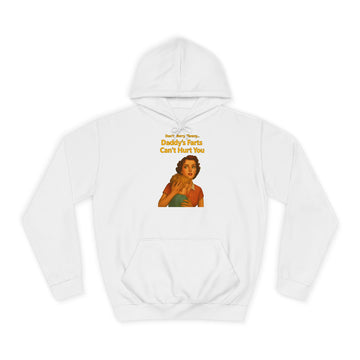 Daddy's Farts Can't Hurt You Hoodie – Satirisches Retro-Motiv mit schwarzem Humor