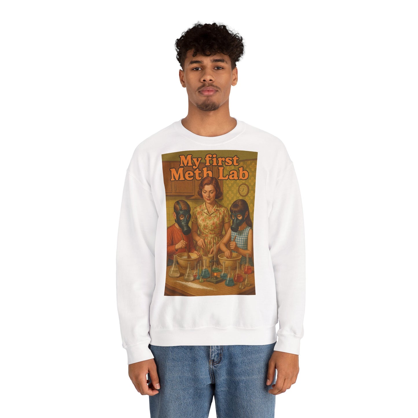 Sweatshirt – „My First Meth Lab“ Sweatshirt – Schwarzer Humor im Retro-Stil | True Insights Design mit Humor