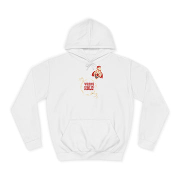 True Insights Wrong Hole! Hoodie – Provokantes Clown-Motiv mit schwarzem Humor