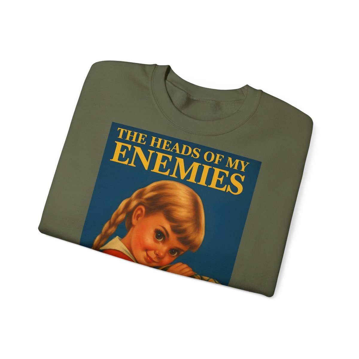 Sweatshirt – Sweatshirt „The Heads of My Enemies“ – Subversive Kunst zum Anziehen | True Insights Design mit Humor