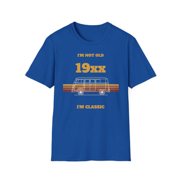Classic Vintage Tee — "I'm Not Old 19xx I'm Classic" Retro Stripes
