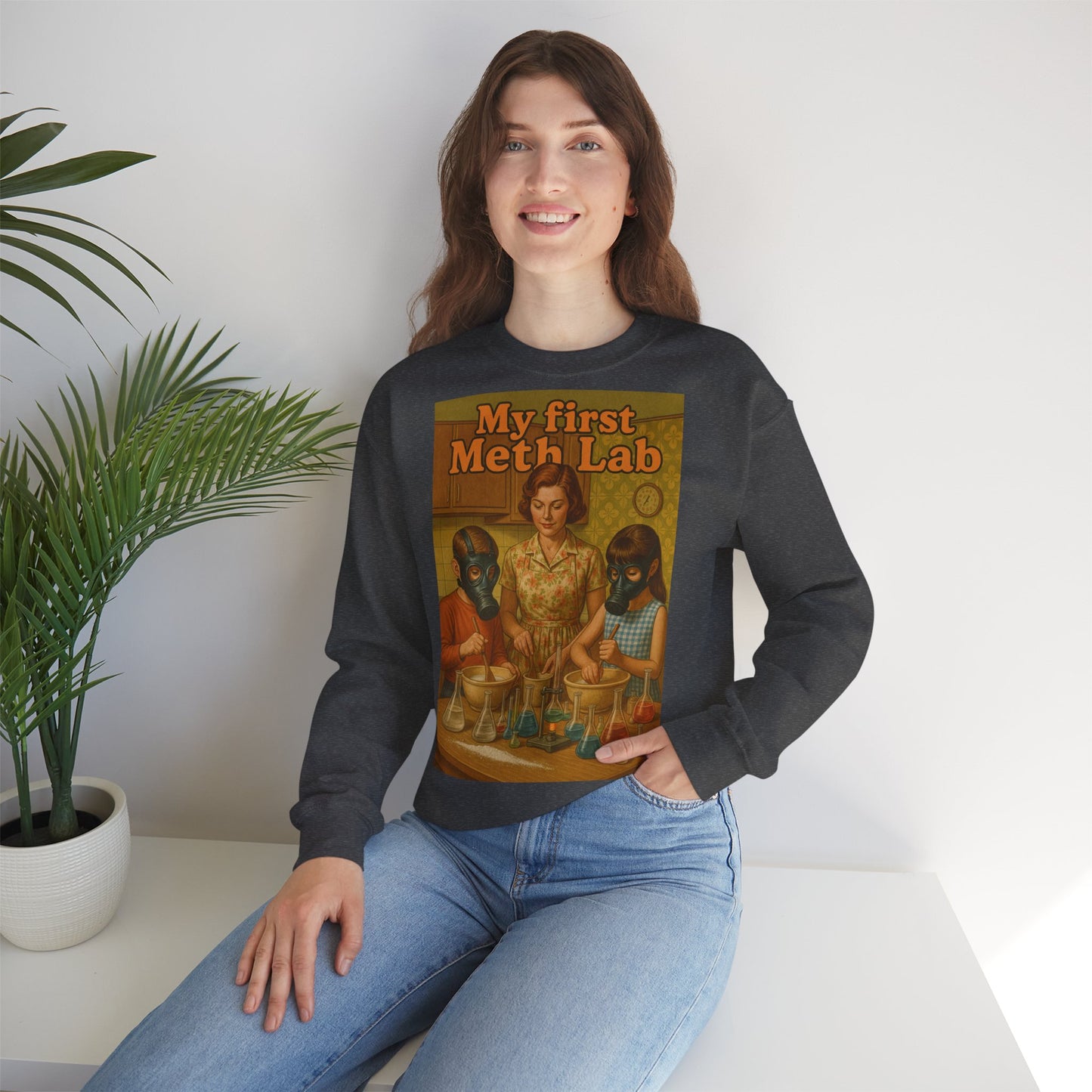 Sweatshirt – „My First Meth Lab“ Sweatshirt – Schwarzer Humor im Retro-Stil | True Insights Design mit Humor