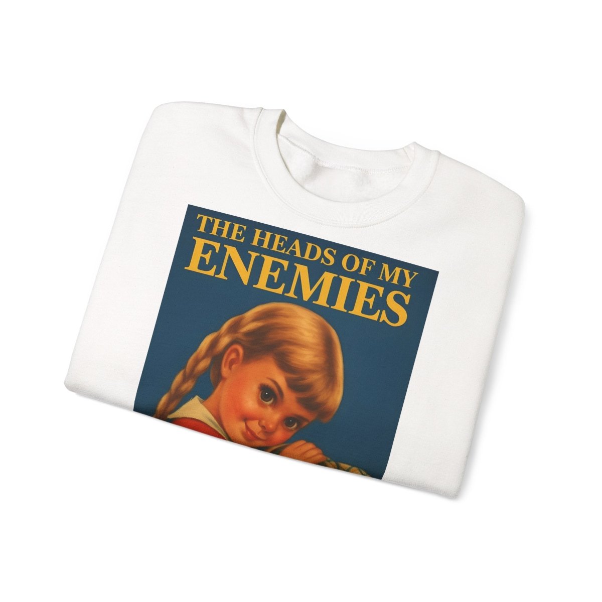 Sweatshirt – Sweatshirt „The Heads of My Enemies“ – Subversive Kunst zum Anziehen | True Insights Design mit Humor
