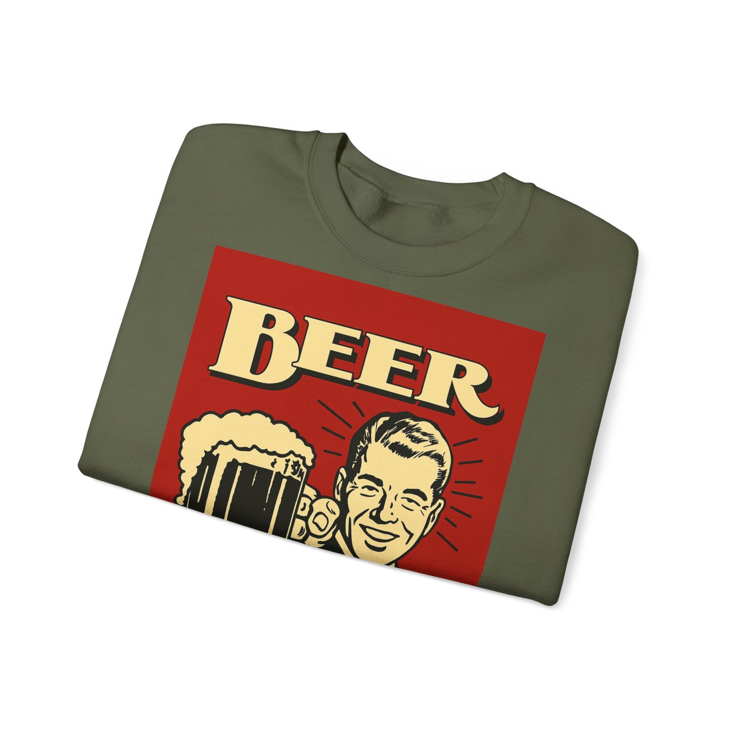 Beer Sweatshirt – Schwarzer Humor im Retro-Werbestil – Freches Satire-Design für mutige Statements | True Insights
