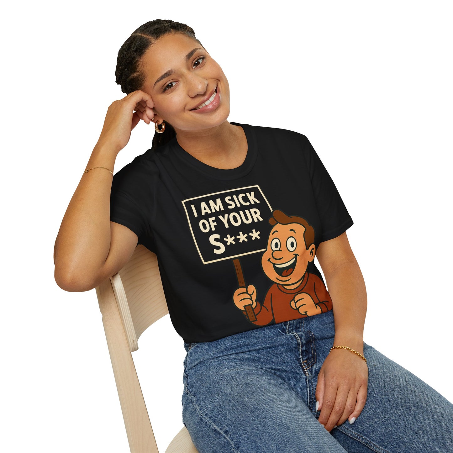 „I Am Sick of Your S*“ – Shirt im Retro-Comic-Look – Freches Satire-Design für mutige Statements | True Insights