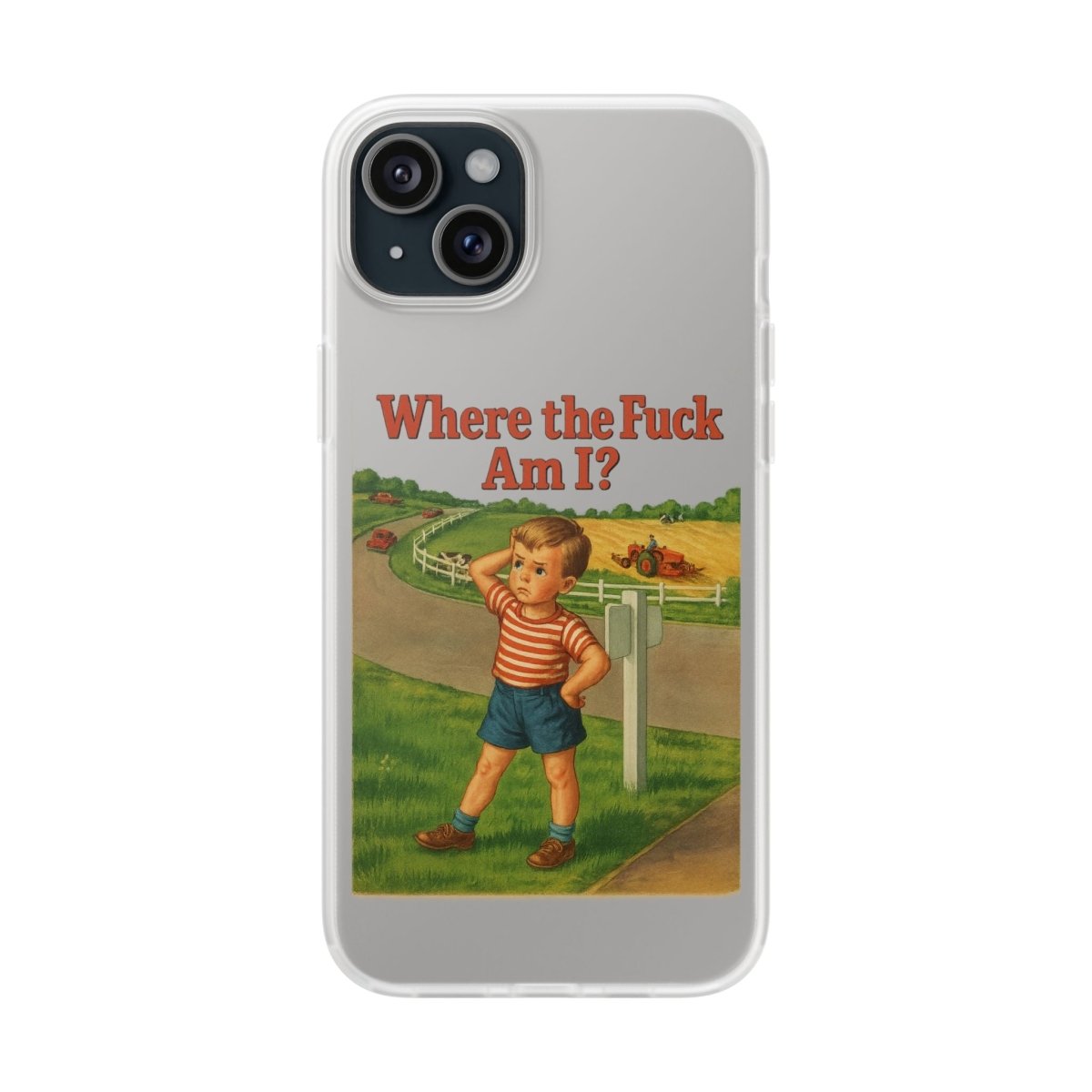 Where the Fuck Am I? Handyhülle – Retro-Meme Look mit maximaler Verwirrung-Phone Case-True Insights