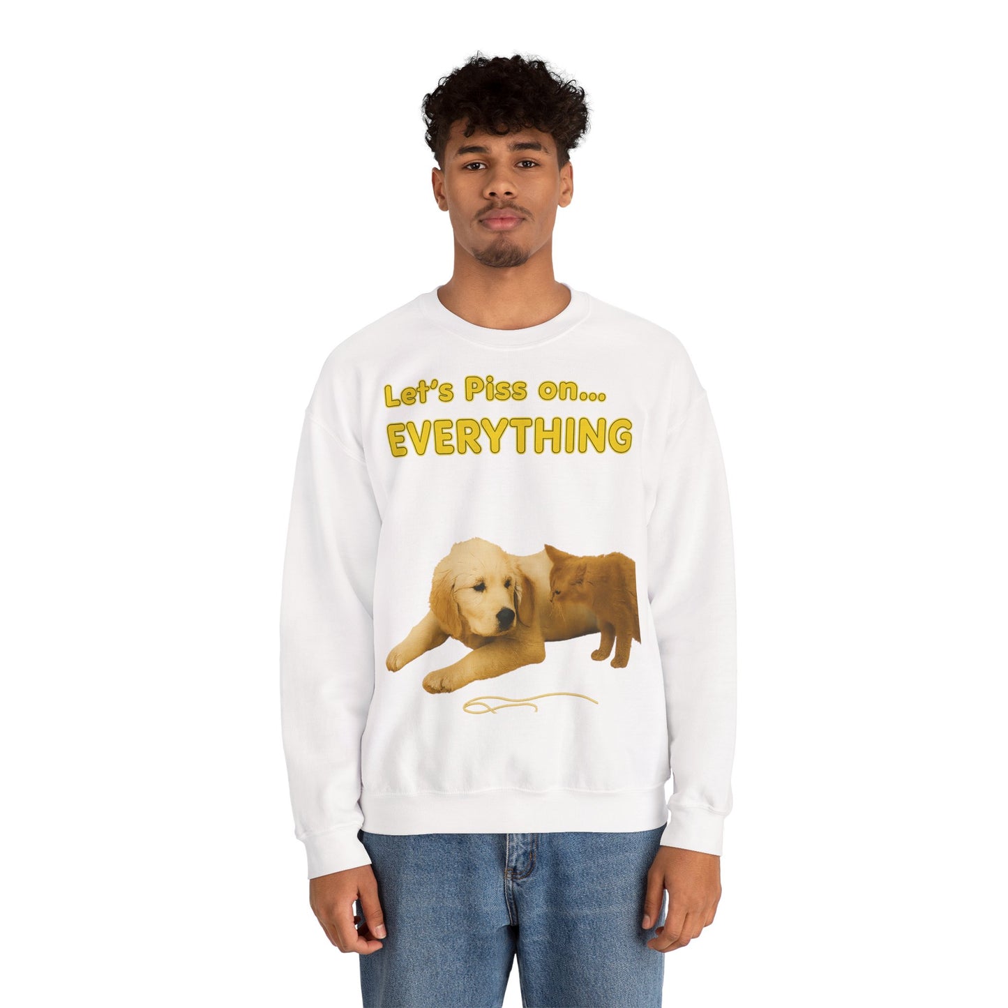 Vintage Motiv – Let’s Piss on Everything – Satirisches Sweatshirt mit Hund & Katze | True Insights Design mit Humor