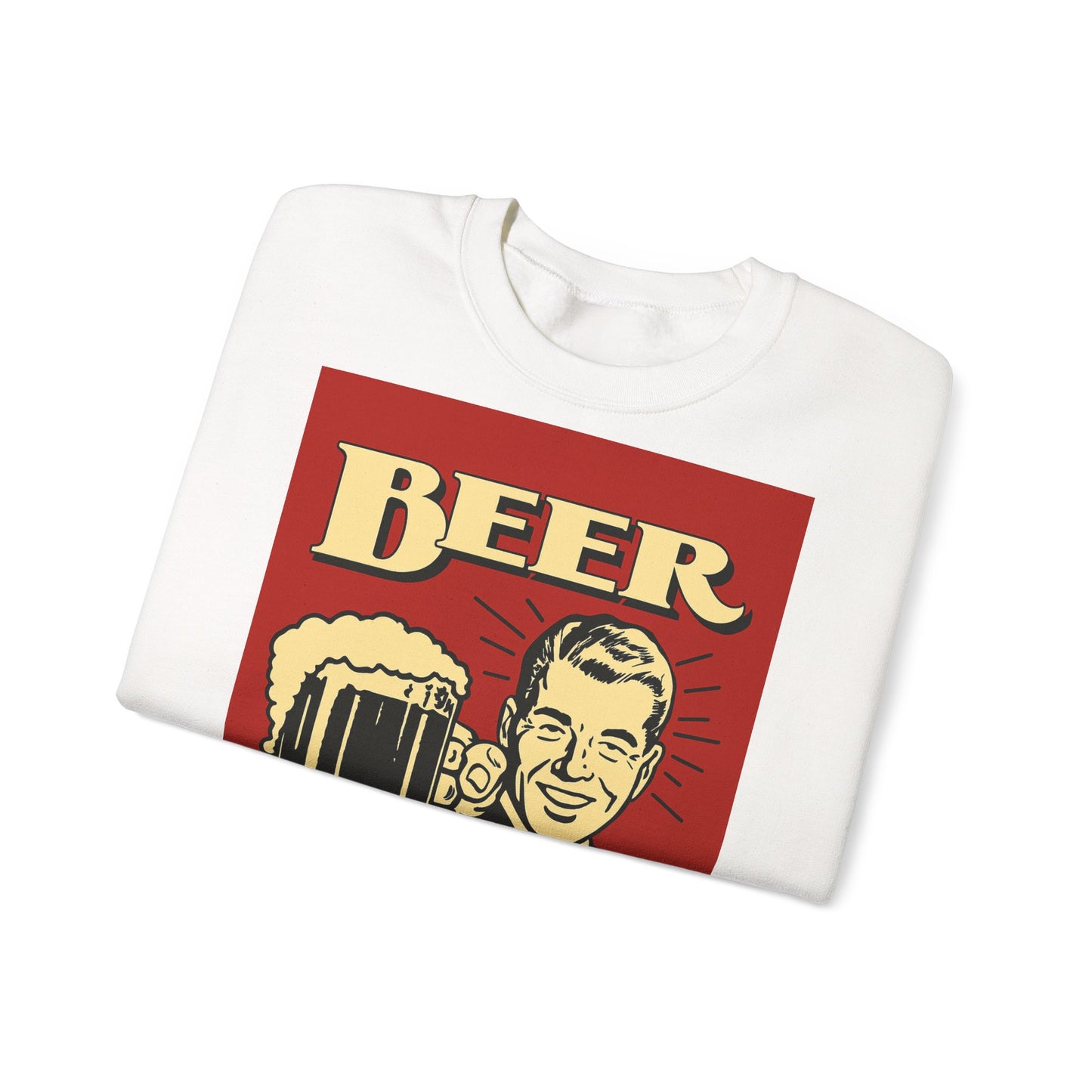 Beer Sweatshirt – Schwarzer Humor im Retro-Werbestil – Freches Satire-Design für mutige Statements | True Insights