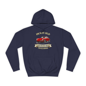 True Insights Jahrgang 1966 Hoodie Roter Sportwagen in Oxford Navy