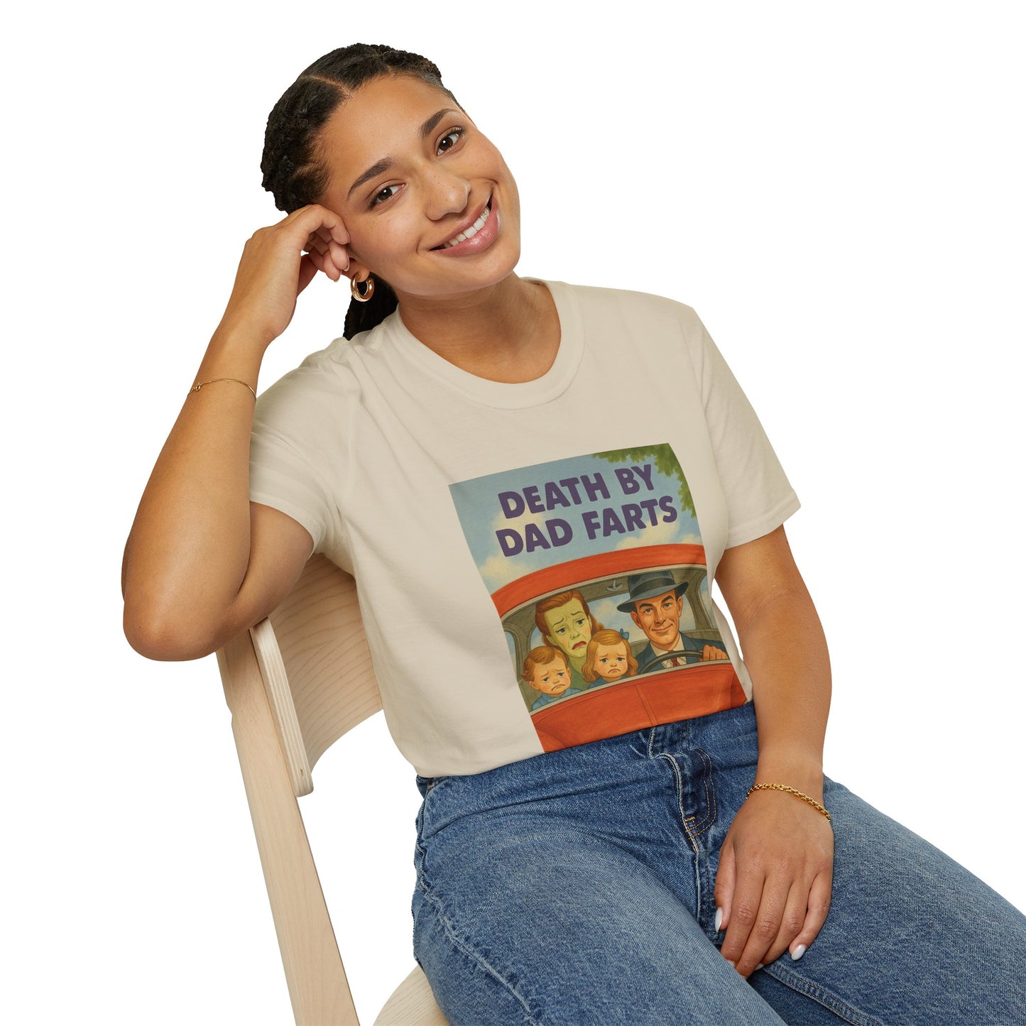 Death by Dad Farts - The retro family drama on your shirt! – Freches Satire-Design für mutige Statements | True Insights