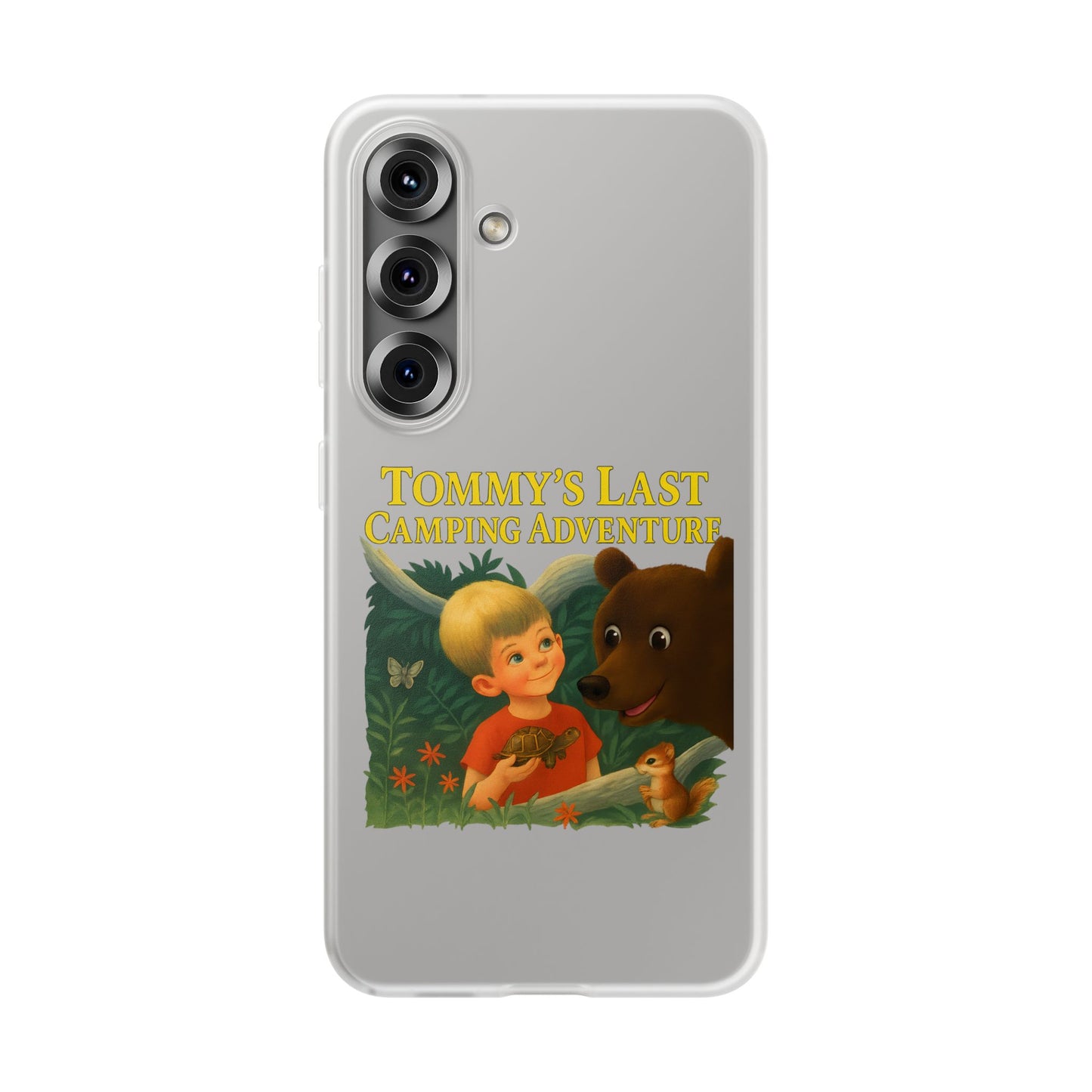 Tommy’s Last Camping Adventure Handyhülle – Schwarzer Humor trifft Retro-Kinderbuch-Look-Phone Case-True Insights
