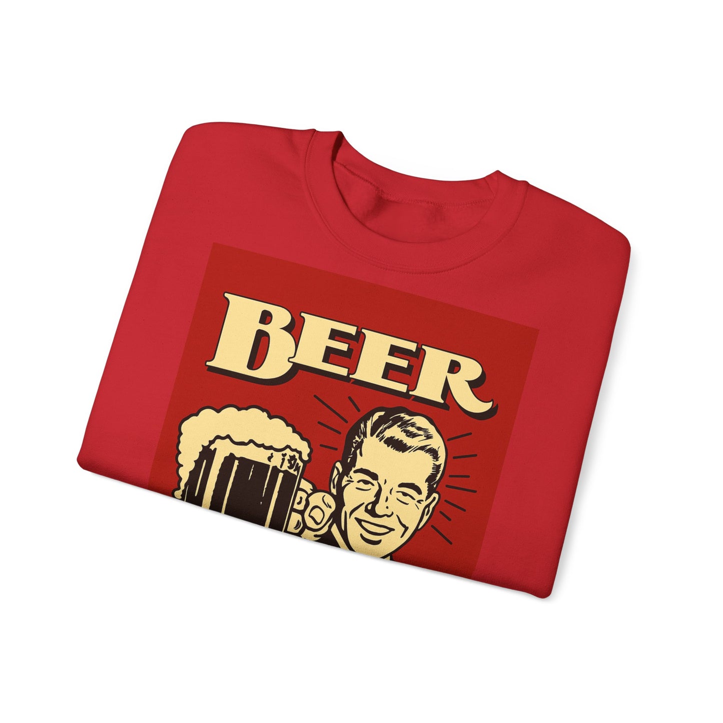 Beer Sweatshirt – Schwarzer Humor im Retro-Werbestil – Freches Satire-Design für mutige Statements | True Insights
