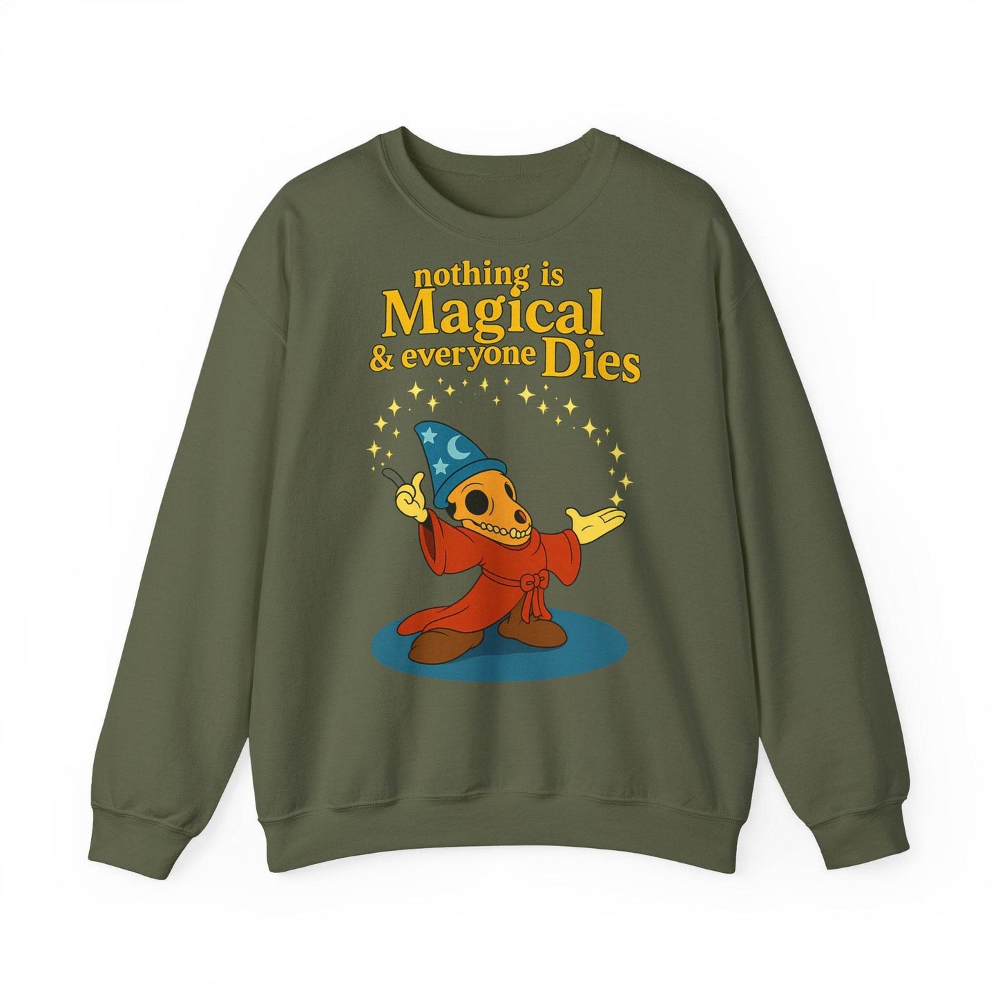 Sweatshirt – "Nothing is Magical – & everyone Dies | Satirisches Skelett-Motiv für Schwarzseher mit Humor" | True Insights Design mit Humor