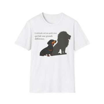 T-shirt Teckel « L'attitude est un petit rien qui fait une grande différence » – Cadeau humour pour amoureux des chiens