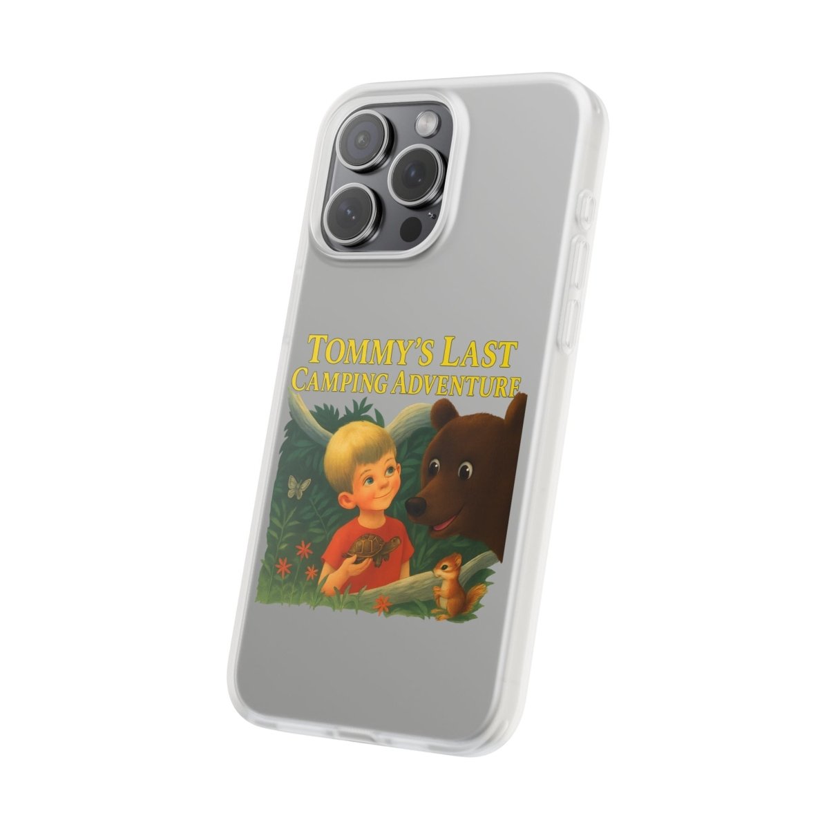 Tommy’s Last Camping Adventure Handyhülle – Schwarzer Humor trifft Retro-Kinderbuch-Look-Phone Case-True Insights