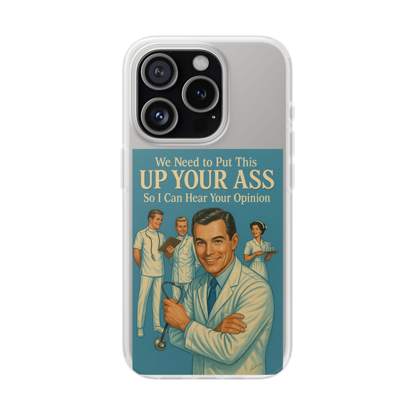 Handyhülle „Doctor’s Opinion“ – Retro-Arzt mit schwarzem Humor-Phone Case-True Insights
