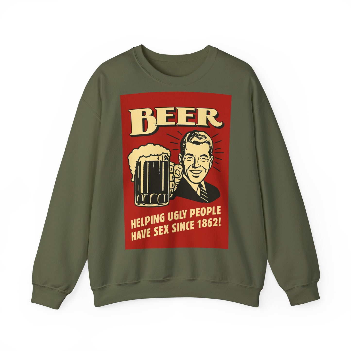 Beer Sweatshirt – Schwarzer Humor im Retro-Werbestil – Freches Satire-Design für mutige Statements | True Insights