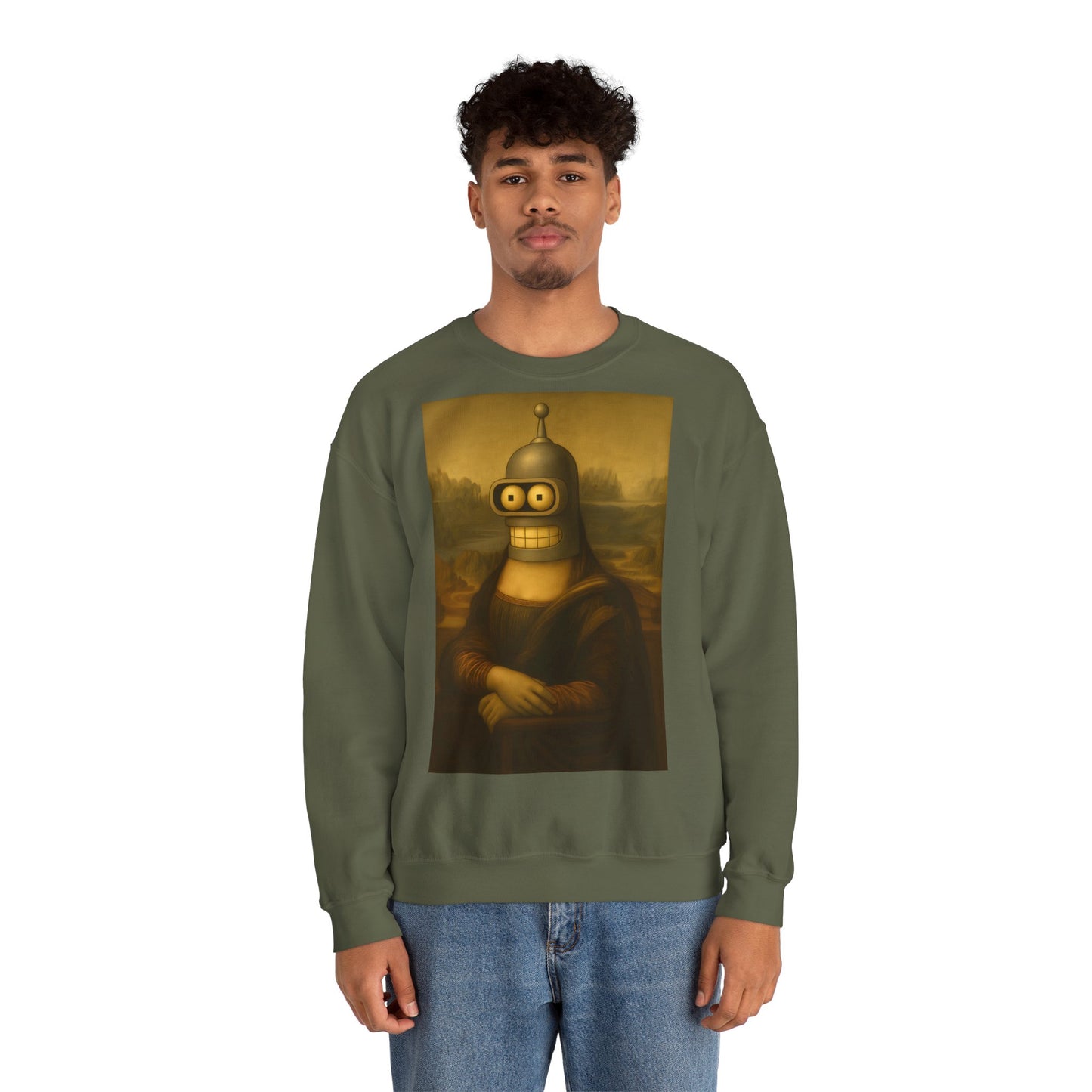 Vintage Motiv – Mona Bender Sweatshirt – Lustiges Nerd Pullover-Motiv mit Mona Lisa & Bender | True Insights Design mit Humor