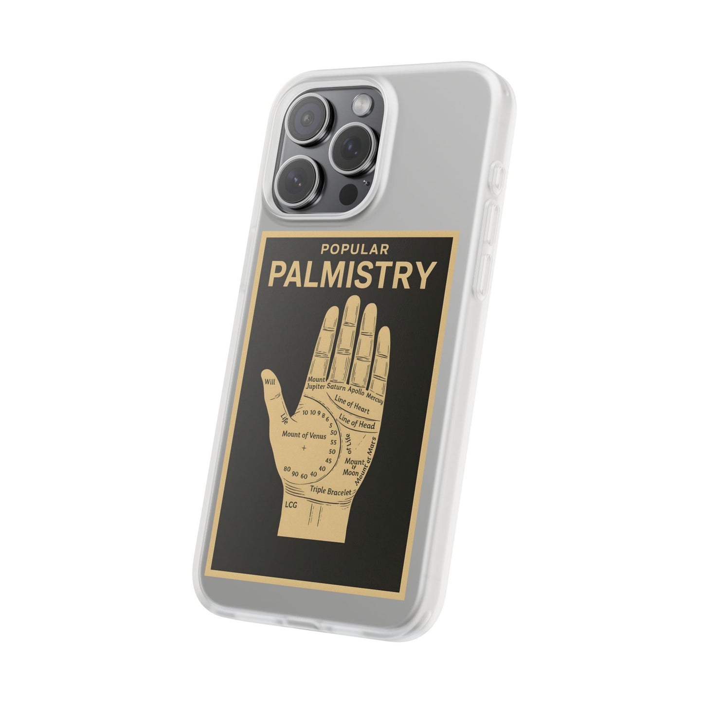 Vintage Motiv – Popular Palmistry – Esoterik-Handyhülle im Vintage-Stil mit Handlinien-Grafik | True Insights Design mit Humor