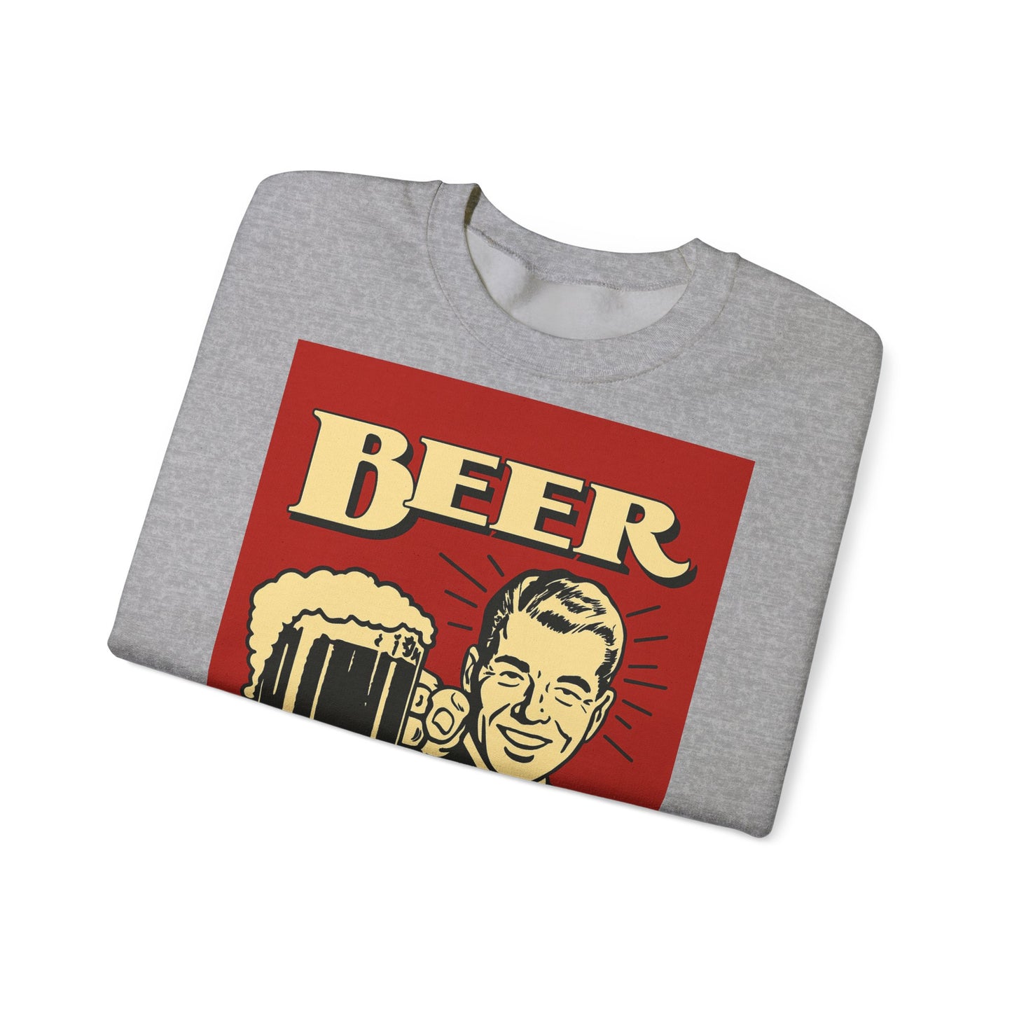 Beer Sweatshirt – Schwarzer Humor im Retro-Werbestil – Freches Satire-Design für mutige Statements | True Insights