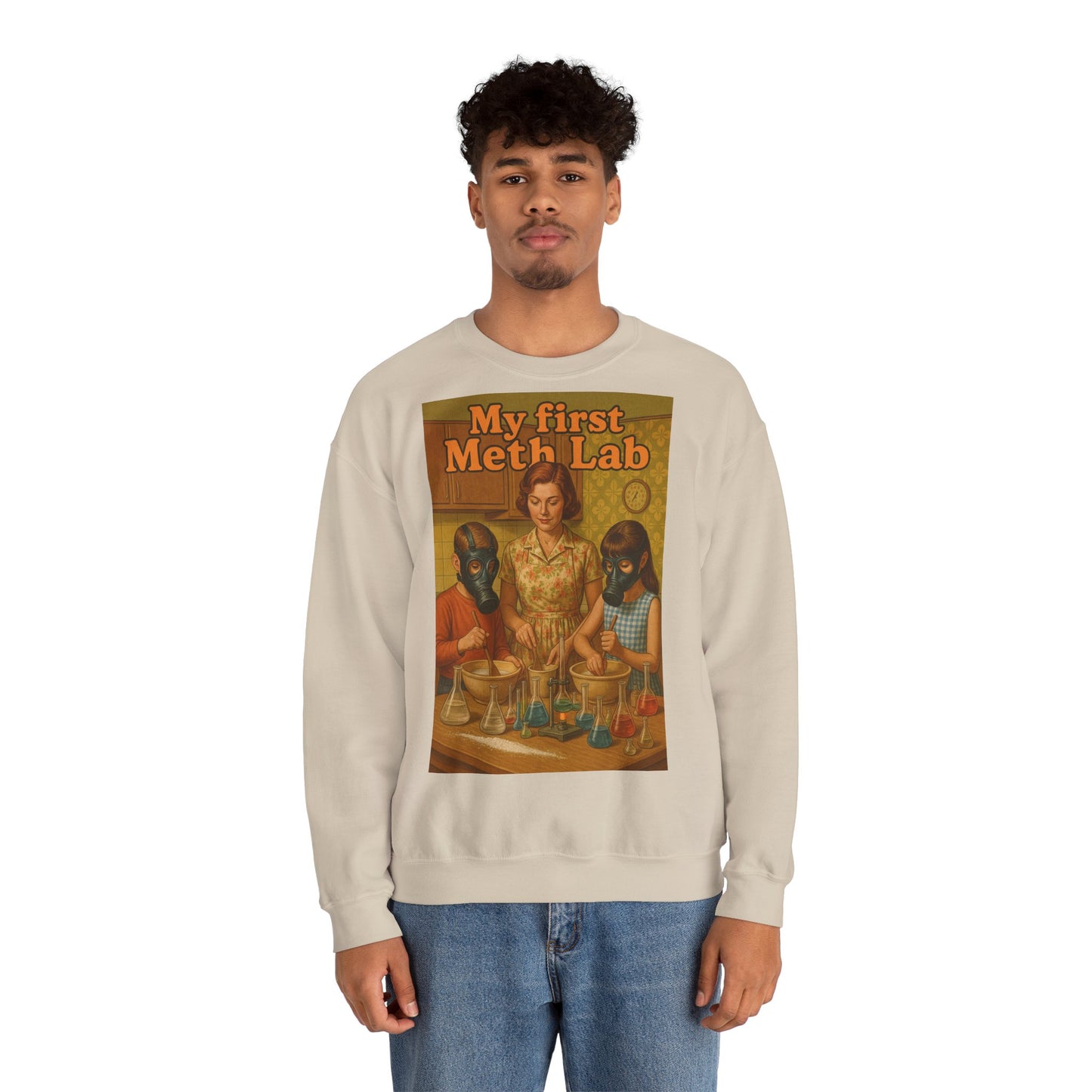 Sweatshirt – „My First Meth Lab“ Sweatshirt – Schwarzer Humor im Retro-Stil | True Insights Design mit Humor