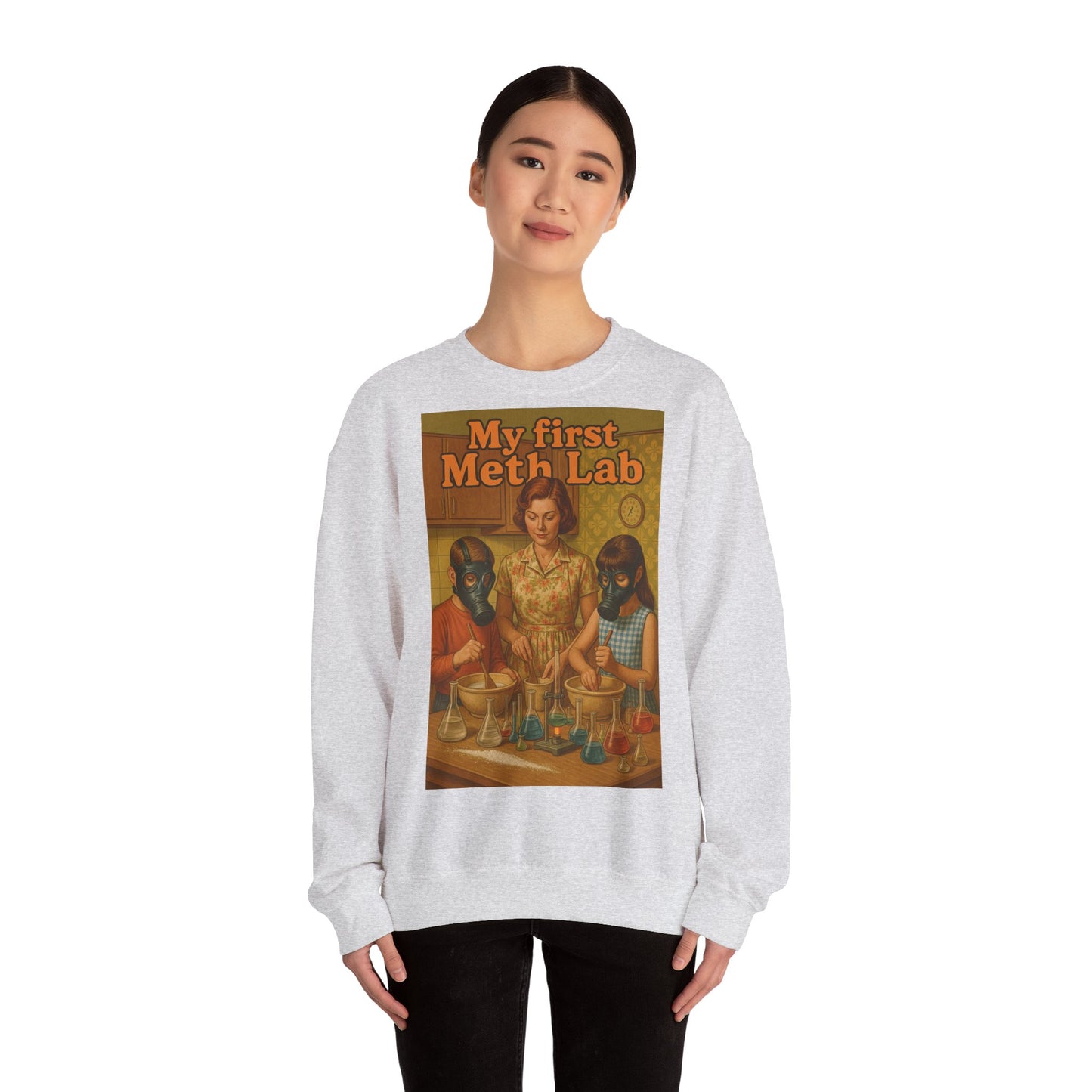 Sweatshirt – „My First Meth Lab“ Sweatshirt – Schwarzer Humor im Retro-Stil | True Insights Design mit Humor