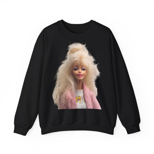 Retro Puppen Portrait T-Shirt Damen | 80er Jahre Blond Doll Fashion Shirt | Pinke Jacke Vintage Style Geschenk