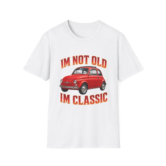 I'm Not Old I'm Classic | Fiat 500 T-Shirt Rot | Italienischer Oldtimer Retro Shirt Herren