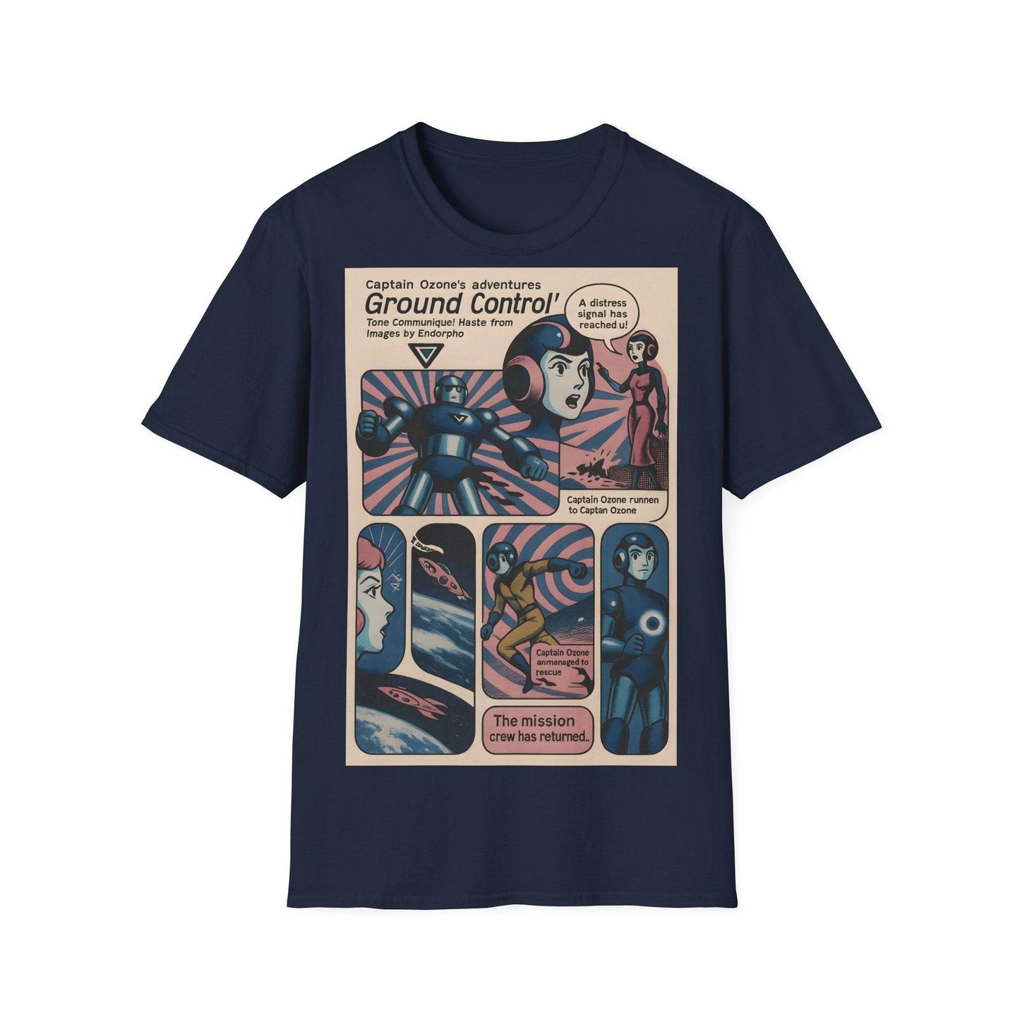 Captain Ozone T-Shirt – Retro Sci-Fi Comic Design | Ground Control Edition – Freches Satire-Design für mutige Statements | True Insights