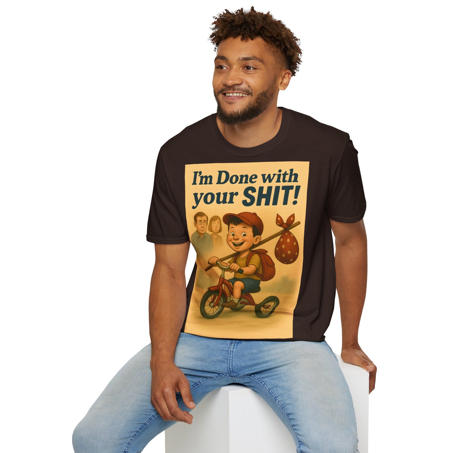 “I'm Done with Your Shit!” - Retro Runaway Kid T-Shirt – Freches Satire-Design für mutige Statements | True Insights